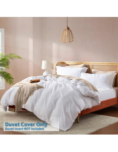 Juego de Funda de Edredón Twin Nestl Microfibra Blanca 2 Piezas 2