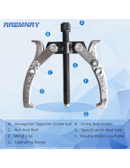 Juego de Extractores de Engranajes Aremnry 3-8" 2/3 Mandíbulas