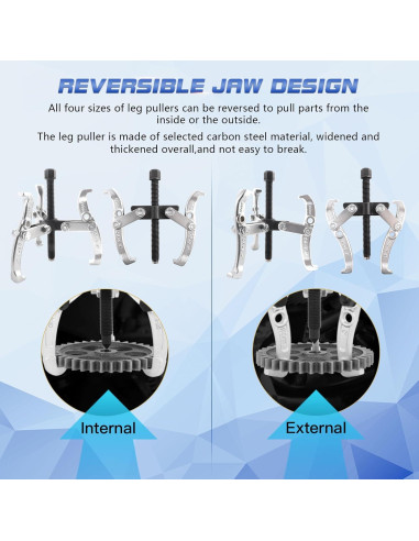 Juego de Extractores de Engranajes Aremnry 3-8" 2/3 Mandíbulas