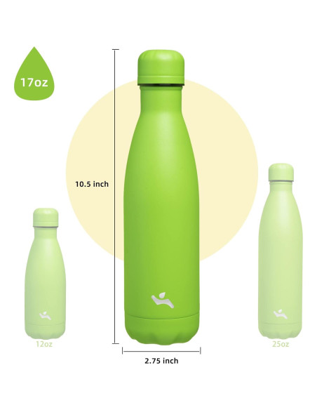 Botella de Agua Aislada Konokyo 17 oz Acero Inoxidable Verde