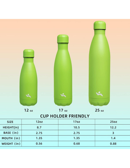 Botella de Agua Aislada Konokyo 17 oz Acero Inoxidable Verde