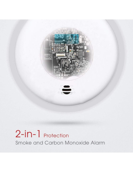 Detector de Humo y CO GLBSUNION GS886 Batería 2 en 1