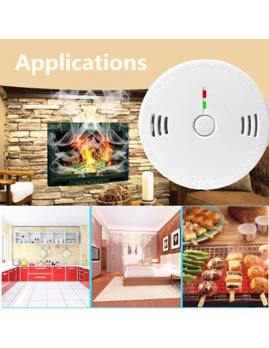 Detector de Humo y CO GLBSUNION GS886 Batería 2 en 1