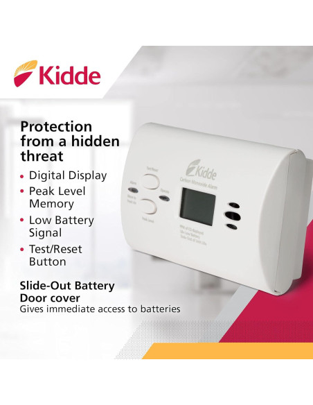 Detector de Monóxido de Carbono Kidde KN-COPP-B-LPM Portátil