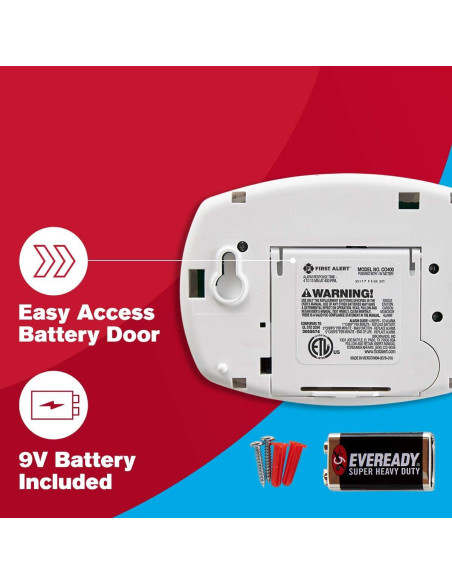 Detector de Monóxido de Carbono First Alert CO400 Batería Detector de Monóxido de Carbono First Alert CO400 Batería