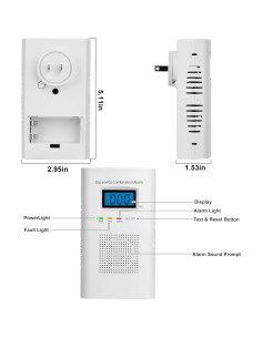 Detector de Gas y Monóxido Hembisen KH-522 3 en 1 2