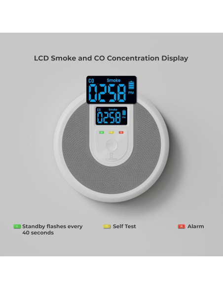 Detector de Humo SCADOOSH JSN-999COM con Pantalla LCD