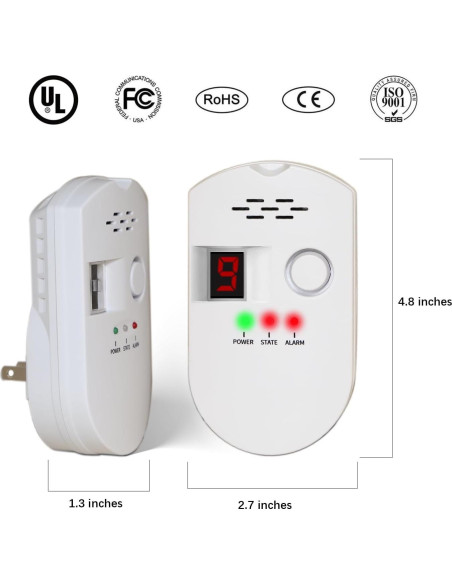 Detector de Gas Geleeno BRJ-502E con Alarma 85dB y Pantalla LCD Detector de Gas Geleeno BRJ-502E con Alarma 85dB y Pantalla LCD