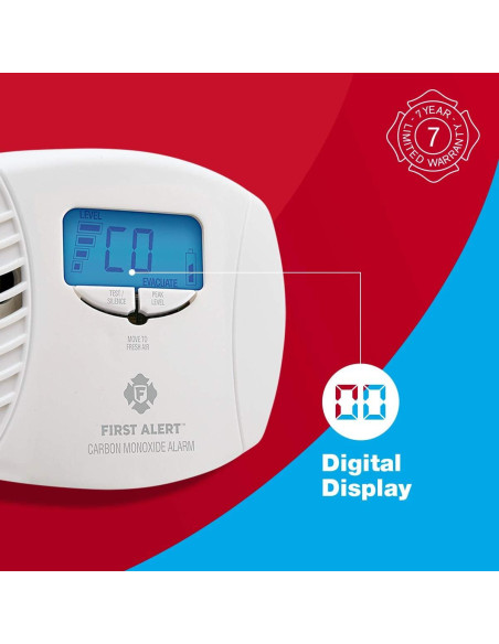 Detector de Monóxido de Carbono First Alert CO615 con Pantalla Digital Detector de Monóxido de Carbono First Alert CO615 con Pantalla Digital