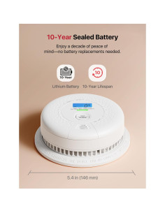 Detector de Humo y Monóxido de Carbono X-Sense SC01, Batería 10 Años 2