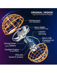 Bola Voladora Orb LEMATRIX TSM006-B Juguete Naranja 2
