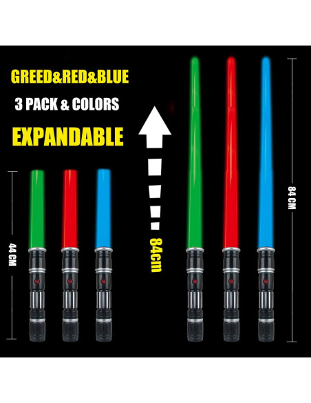 Set de 3 Espadas Iluminadas Lesuter Toys con Sonido FX Set de 3 Espadas Iluminadas Lesuter Toys con Sonido FX