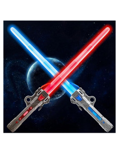 Sables de luz LED JONEG 2 PCS 7 colores sonido FX para niños