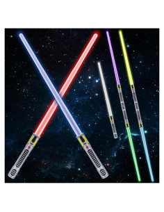 Sable de Luz Extensible KEGOZ 7 Colores con Sonido FX - Paquete de 2