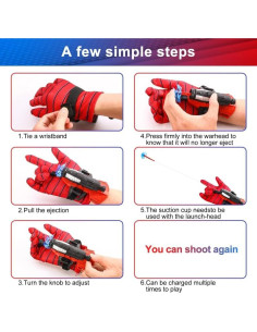 Guantes Lanzadores de Telaraña Cyangiwy para Niños 8-12 Años 2