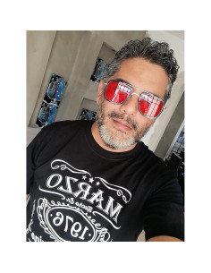 Gafas de Sol AIEYEZO Cuadradas Vintage UV 100% Oro/Rojo 2