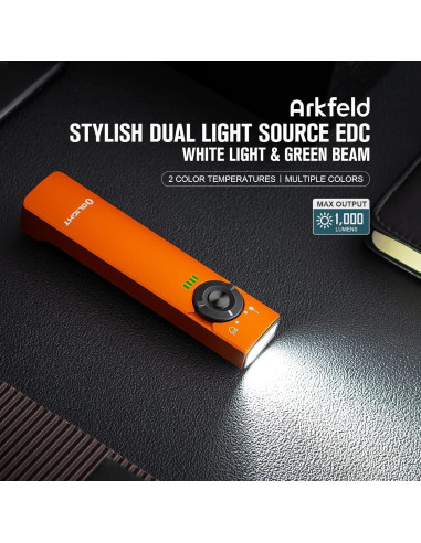 Linterna EDC Olight Arkfeld 1000 Lúmenes Verde Naranja