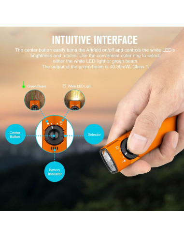 Linterna EDC Olight Arkfeld 1000 Lúmenes Verde Naranja