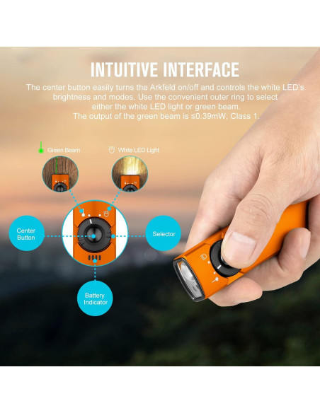 Linterna EDC Olight Arkfeld 1000 Lúmenes Verde Naranja