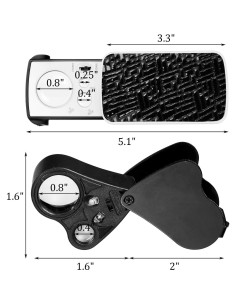 Lupa de Joyero Jetec 30X 60X 90X con Luz LED y UV 2