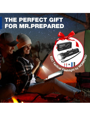 Linterna Táctica WORKPRO 1200LM Recargable Mini EDC 12.4cm