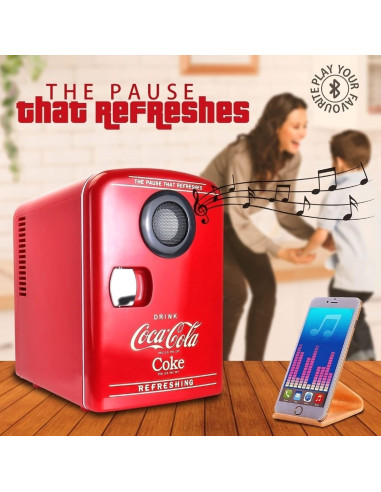 Mini Refrigerador Koolatron Bluetooth 4L Portátil Rojo