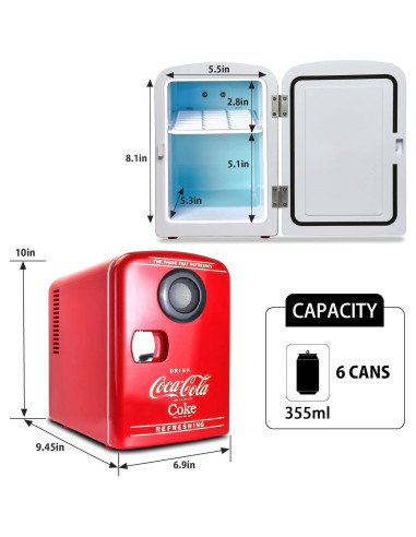 Mini Refrigerador Koolatron Bluetooth 4L Portátil Rojo