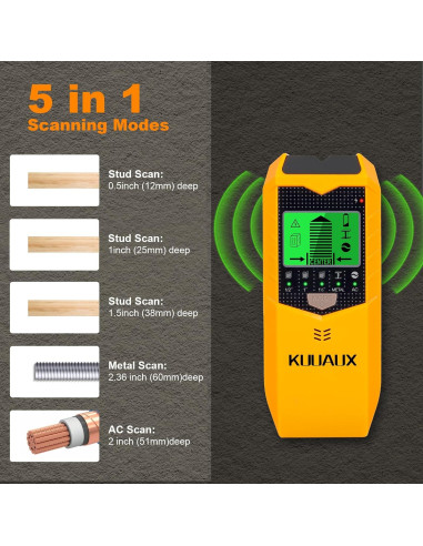 Buscador de Vigas de Pared KUUAUX 5 en 1 con Pantalla LCD