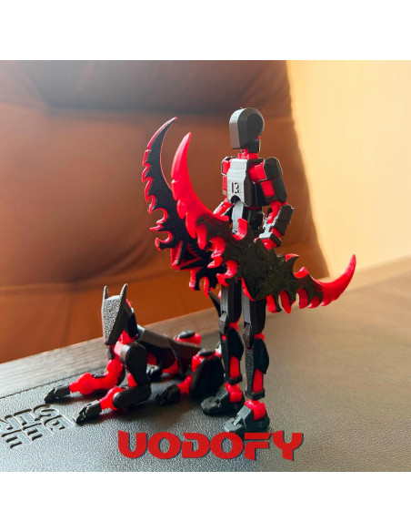 Conjunto de Figuras de Acción T13 Uodofy 3D Negro Rojo + Perro