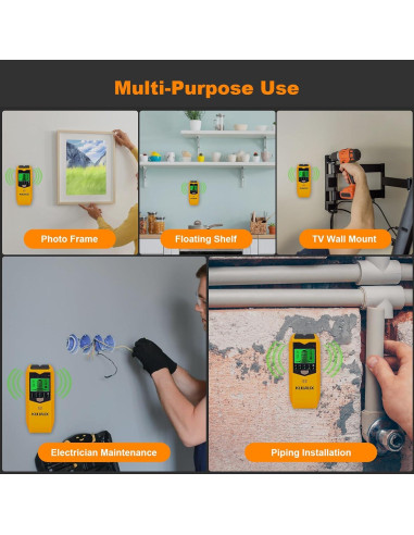 Buscador de Vigas de Pared KUUAUX 5 en 1 con Pantalla LCD