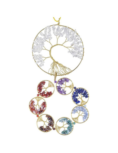 Adorno Árbol de la Vida Rockcloud con 7 Chakras - Juego de 2