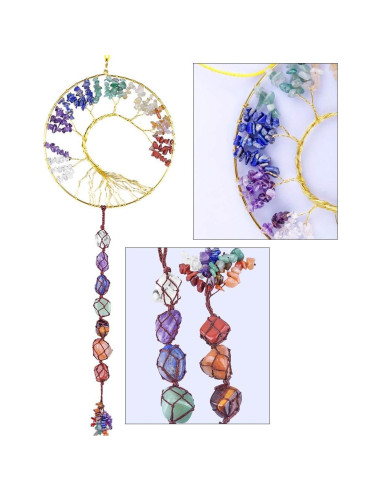 Adorno Árbol de la Vida Rockcloud con 7 Chakras - Juego de 2