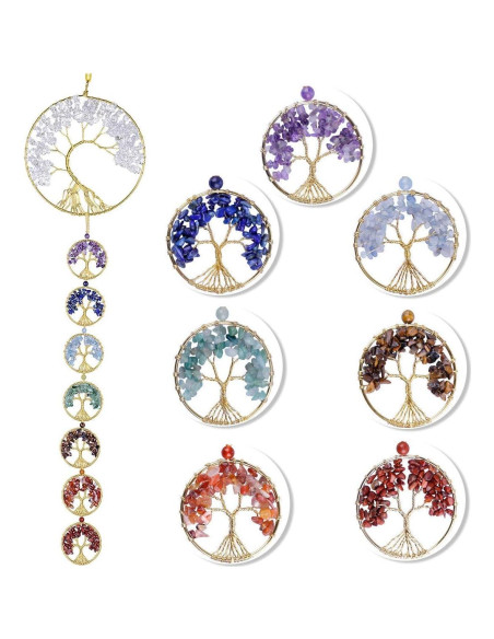 Adorno Árbol de la Vida Rockcloud con 7 Chakras - Juego de 2