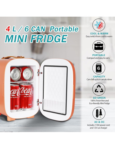 CAYNEL Mini Nevera Portátil 4L Enfriador y Calentador