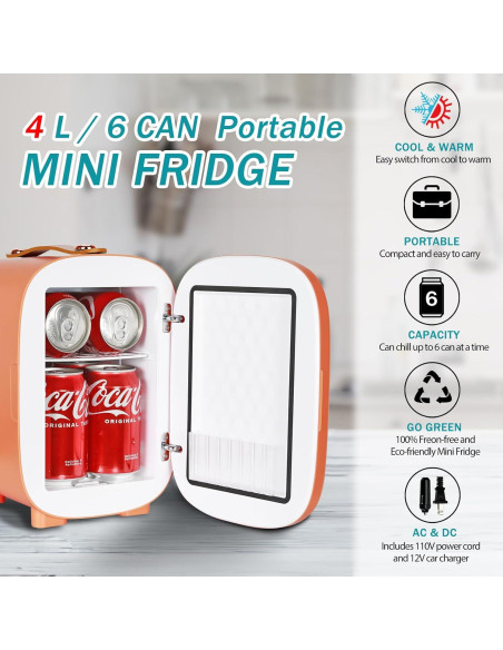 CAYNEL Mini Nevera Portátil 4L Enfriador y Calentador