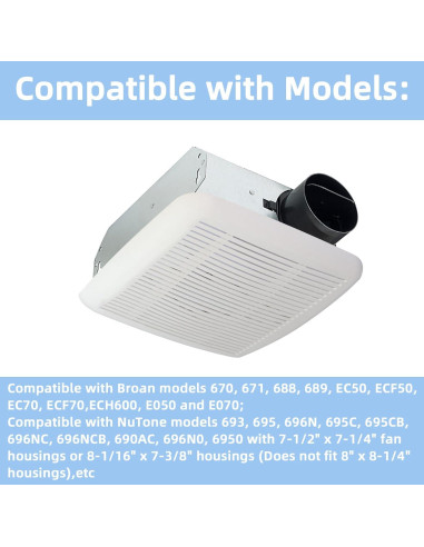 Motor de Reemplazo BKR60 para Ventilador de Baño Broan-NuTone