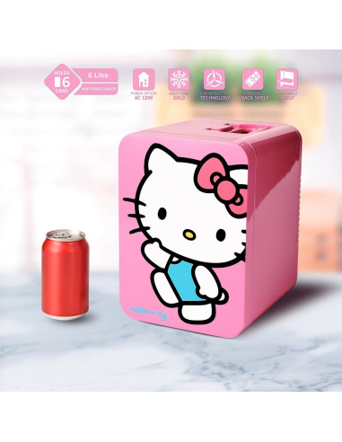 Mini Nevera Ukonic Hello Kitty 4L 6 Latas Rosa