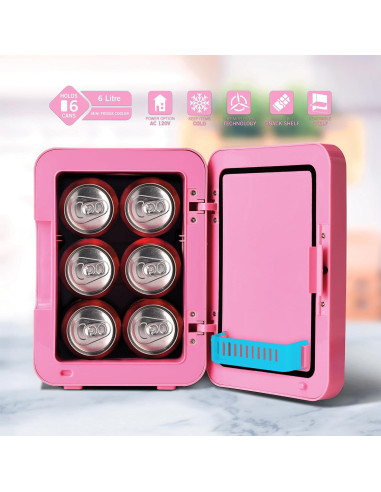 Mini Nevera Ukonic Hello Kitty 4L 6 Latas Rosa