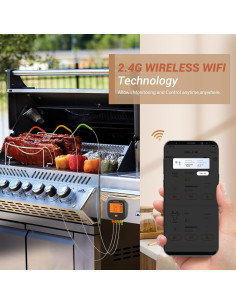 Termómetro de Carne WiFi Inkbird IBBQ-4T 4 Sondas Digital 2