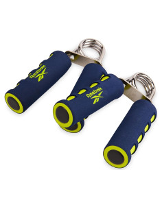 Agarradores de Mano Reebok 2-Pack, Muñequera de Resorte, Azul/Lima