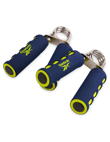 Agarradores de Mano Reebok 2-Pack, Muñequera de Resorte, Azul/Lima
