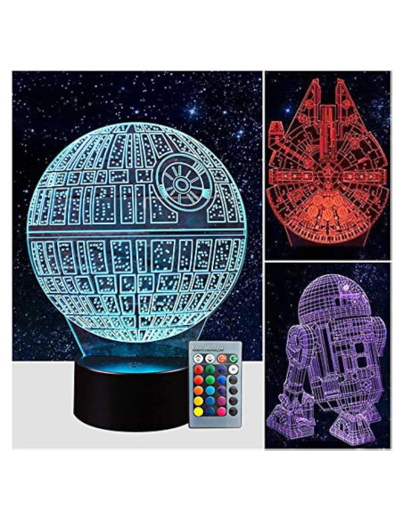 Luz Nocturna 3D Manco Star Wars 16 Colores y 3 Patrones