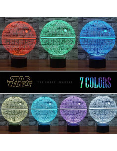 Luz Nocturna 3D Manco Star Wars 16 Colores y 3 Patrones 2