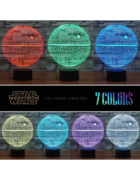 Luz Nocturna 3D Manco Star Wars 16 Colores y 3 Patrones