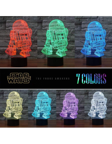 Luz Nocturna 3D Manco Star Wars 16 Colores y 3 Patrones