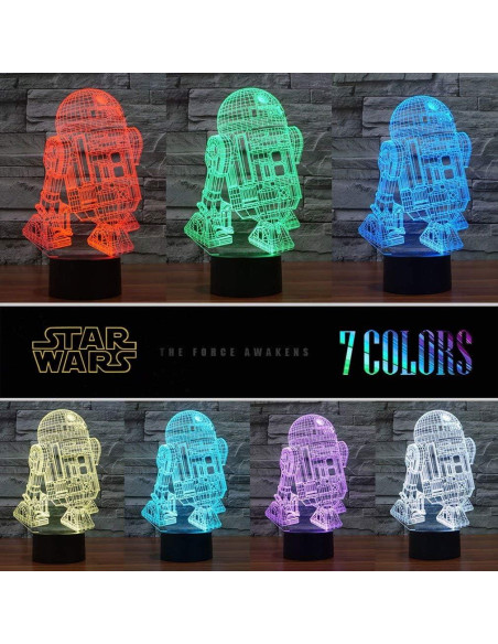 Luz Nocturna 3D Manco Star Wars 16 Colores y 3 Patrones