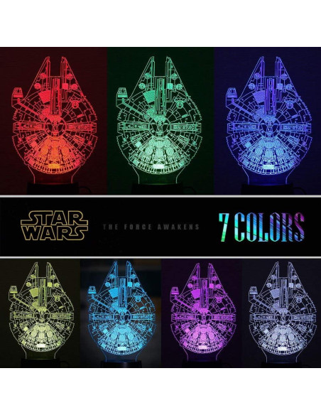 Luz Nocturna 3D Manco Star Wars 16 Colores y 3 Patrones
