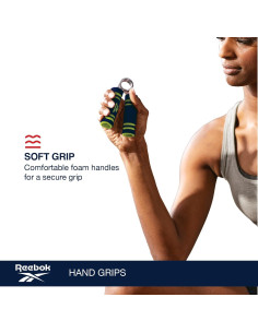 Agarradores de Mano Reebok 2-Pack, Muñequera de Resorte, Azul/Lima 2
