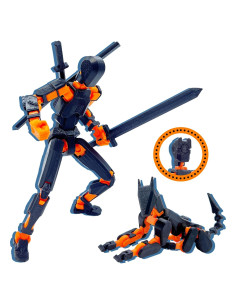 Conjunto de Figuras de Acción T13 Uodofy Modular 3D Negro Naranja