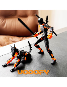 Conjunto de Figuras de Acción T13 Uodofy Modular 3D Negro Naranja 2